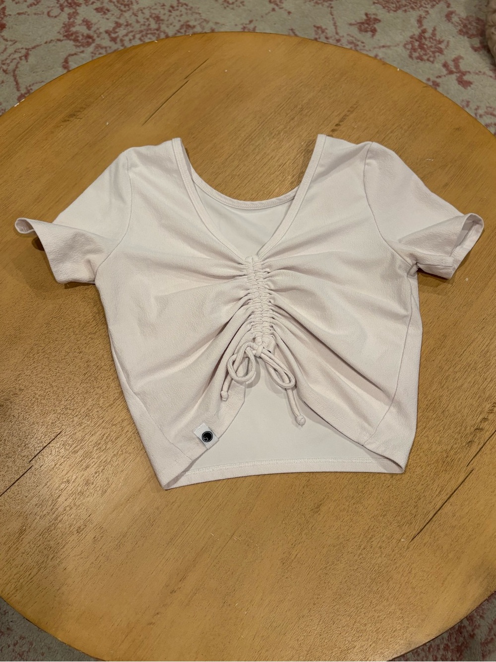 Five dancewear top. Gathered Front Short Sleeve Crop Top - size PA.